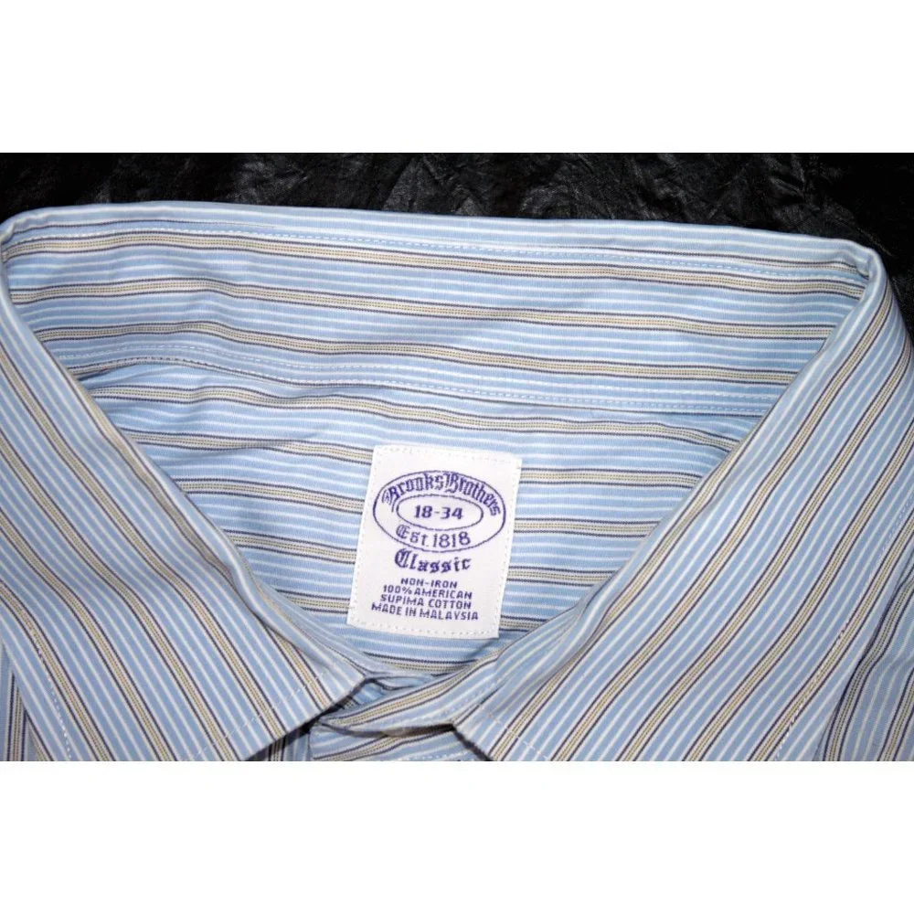 Brooks Brothers Classic 1818 Men's‎ Long Sleeve Button Front Shirt Size 18-34